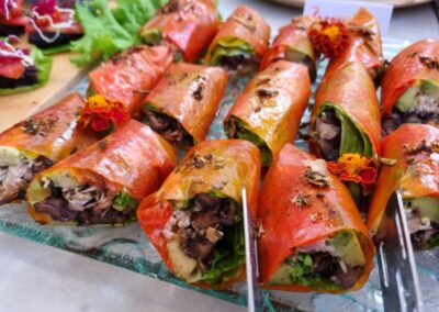 raw vegan papaya rolls
